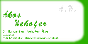 akos wehofer business card